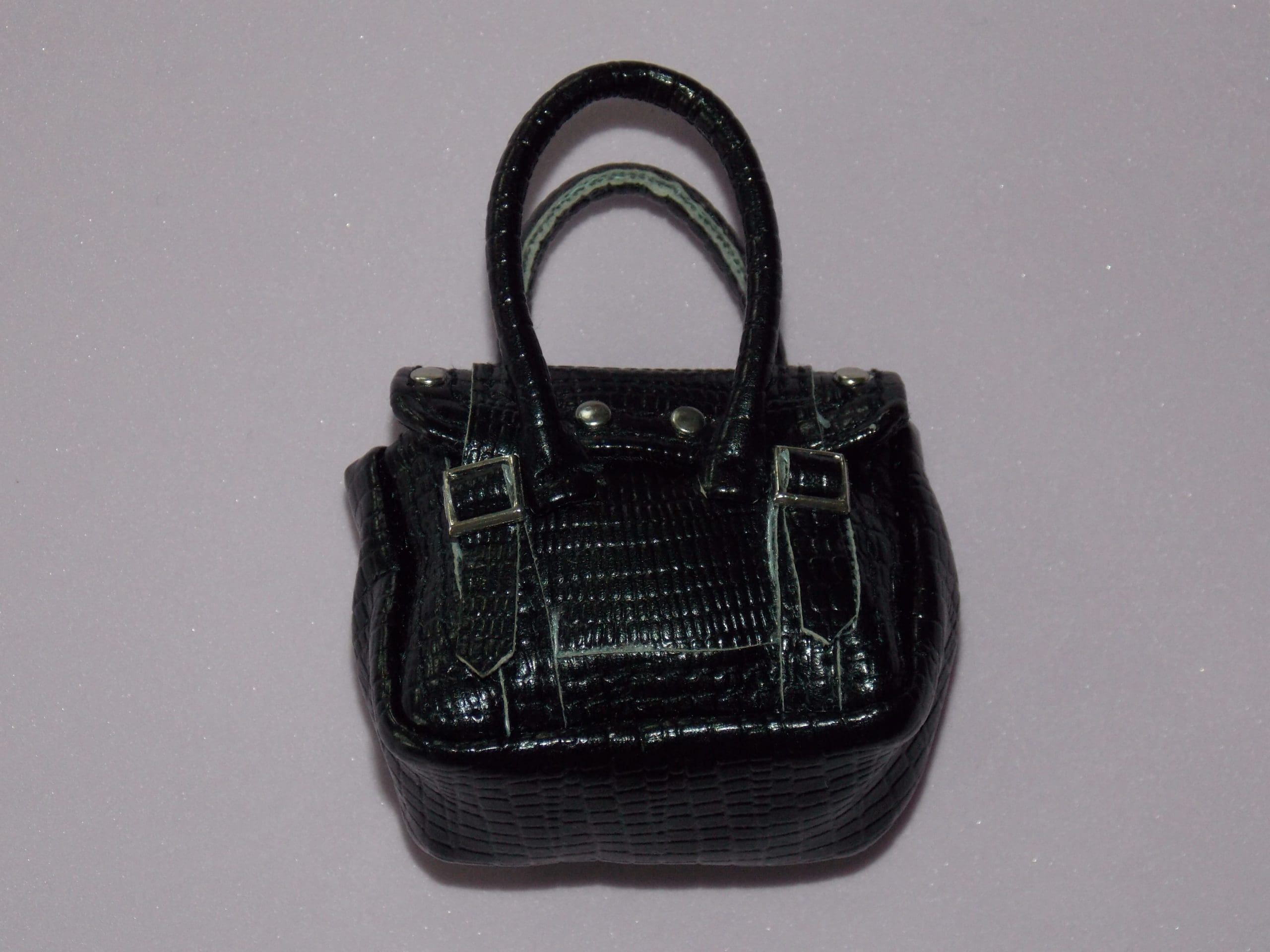 Classic Leather Handbag - Black - Susans Shop of Dolls