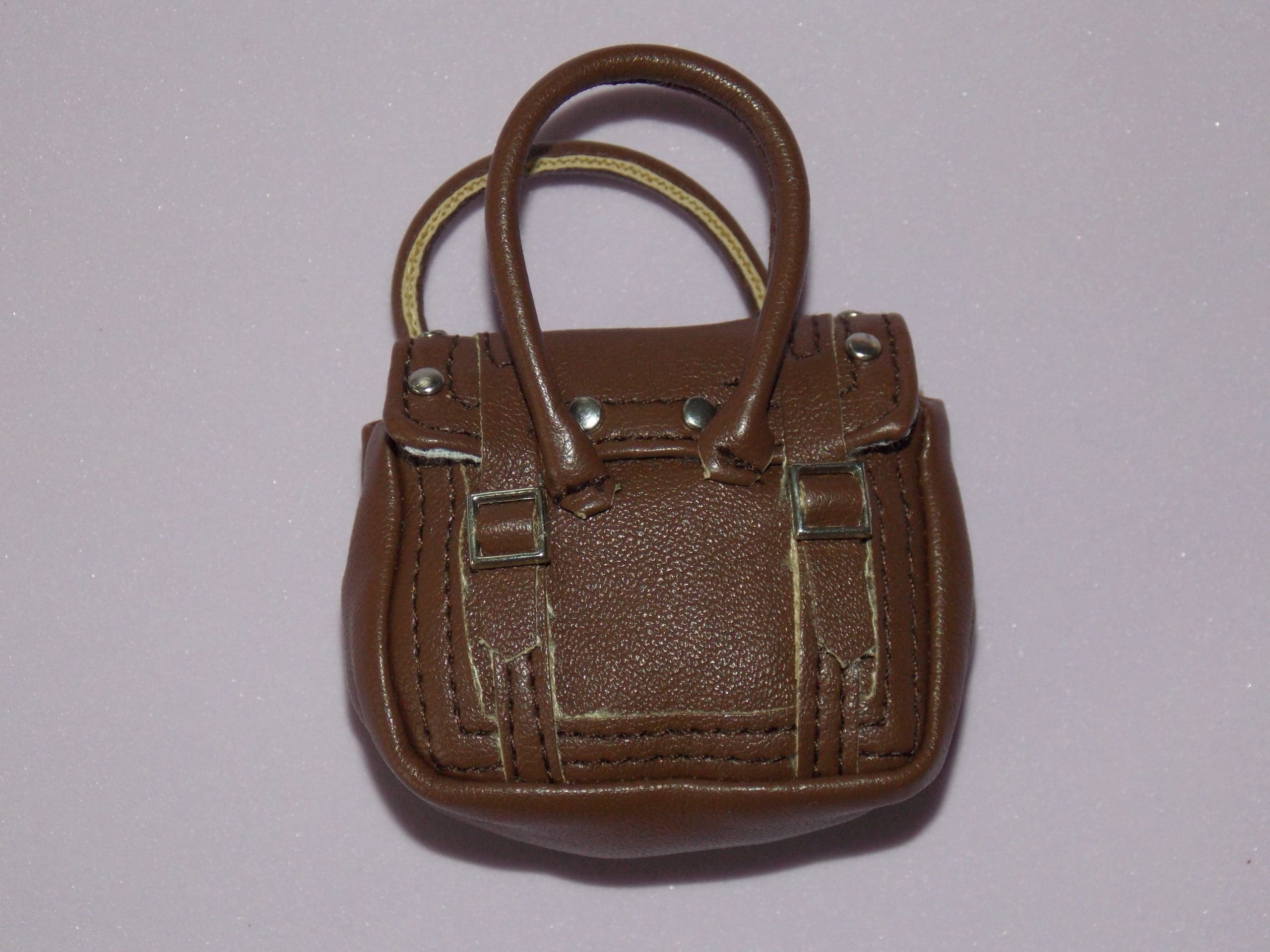Classic Leather Handbag - Dark Brown - Susans Shop of Dolls