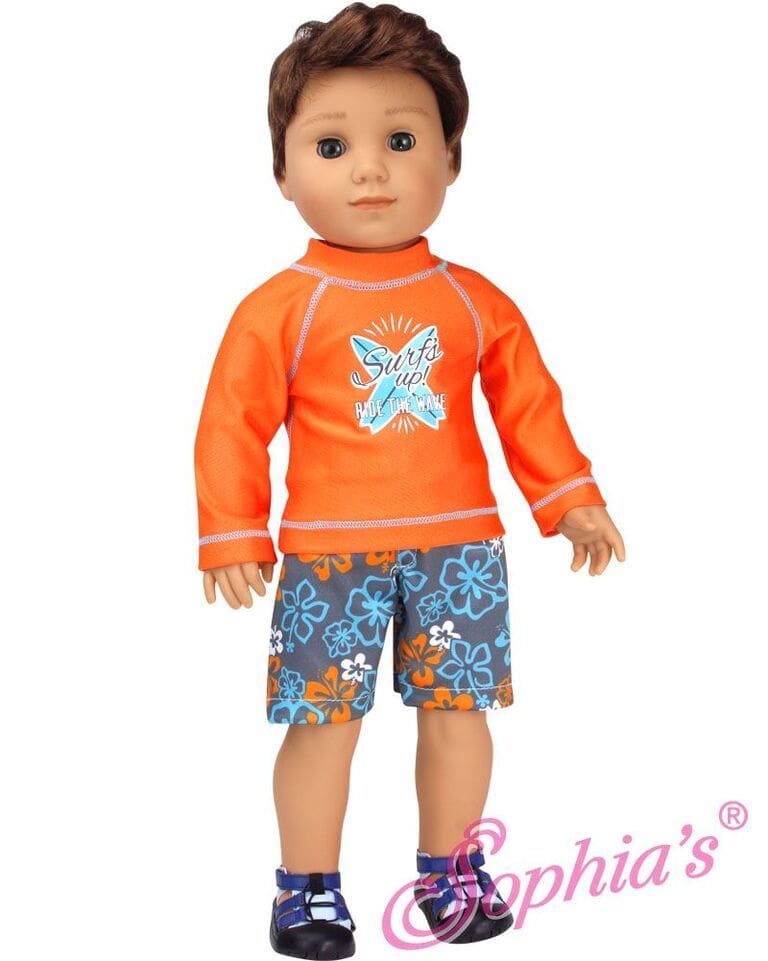 Swimsuit with Accessories for 18" Boy Doll - Surf